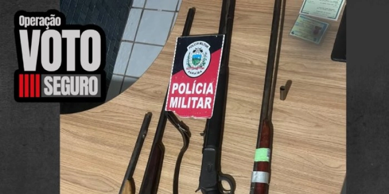 PM apreende arsenal de espingardas e prende suspeito de violência doméstica em São José da Lagoa Tapada