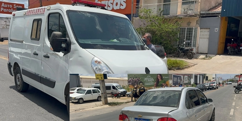 Ambulância bate em carro enquanto PM isolava área de outro acidente em Sousa