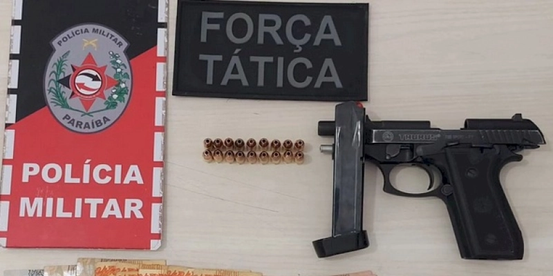 Policiais Militares prendem homem acusado de porte ilegal de arma de fogo na Zona Rural de Poço José de Moura