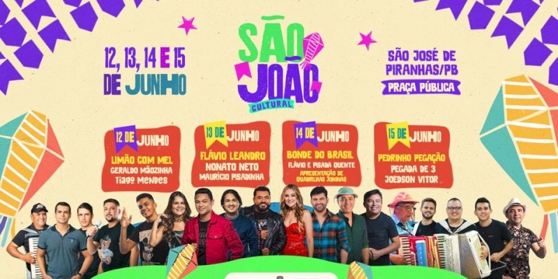 Limão com Mel, Bonde do Brasil, Nonato Neto e muito mais no São João Cultural 2024 em São José de Piranhas