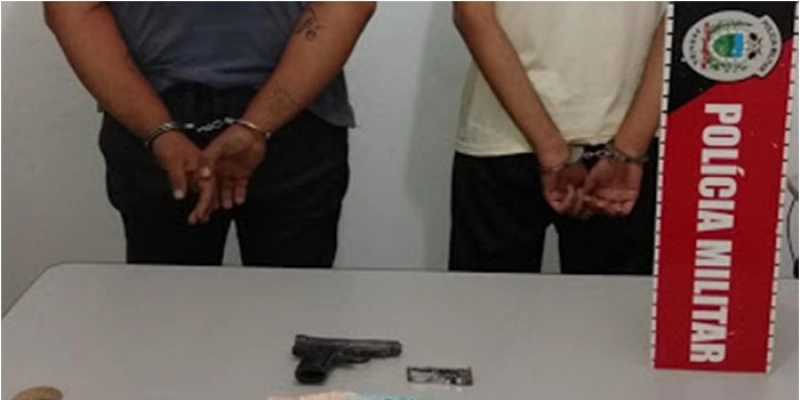 Após quatro horas de buscas, Polícia Militar prende dupla acusada de roubo a estabelecimento comercial