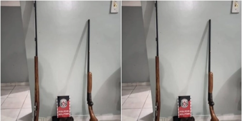 Duas espingardas são apreendidas após denúncia de disparo de arma de fogo em canavial 