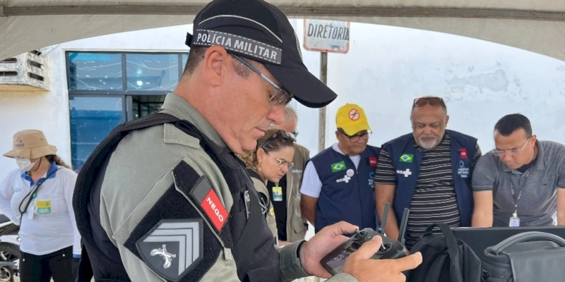 Saúde e Segurança da Paraíba realizam voo piloto com drone para identificar focos do mosquito Aedes aegypti