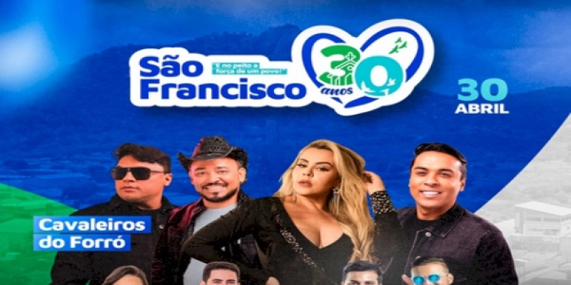 Prefeitura anuncia programação da festa de emancipação política de São Francisco