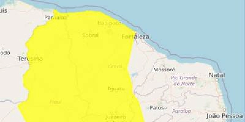 Inmet emite alerta de chuvas intensas para 25 municípios do Sertão