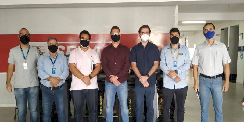 Coordenadores do curso de Engenharia Elétrica da UFCG visitam laboratórios do SENAI e avaliam possibilidade de alunos da graduação terem acesso a estrutura do IST Automação Industrial