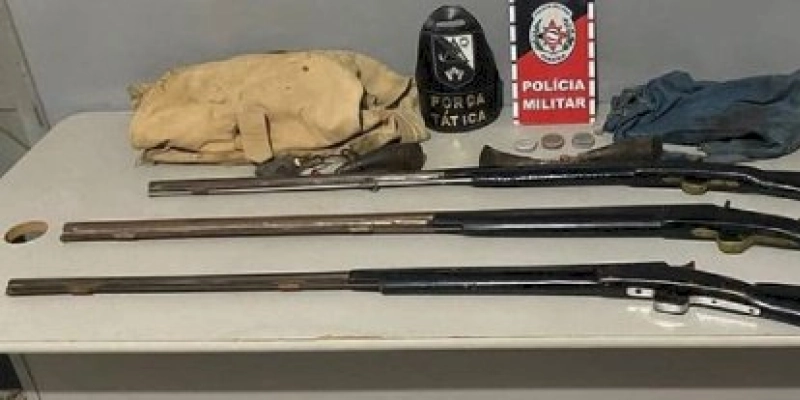 Três armas de fogo são apreendida pela polícia militar em município paraibano 