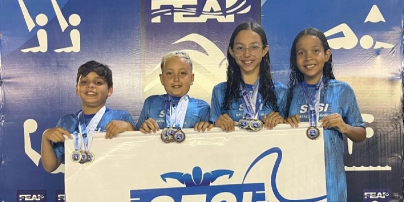 Equipe do SESI PB conquista cerca de 90 medalhas no Torneio Mirim Petiz de Natação