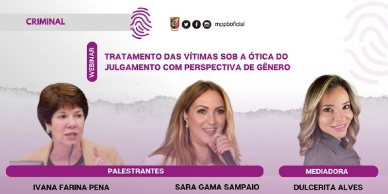 MPPB inscreve para webinário sobre tratamento de vítimas e julgamento com perspectiva de gênero