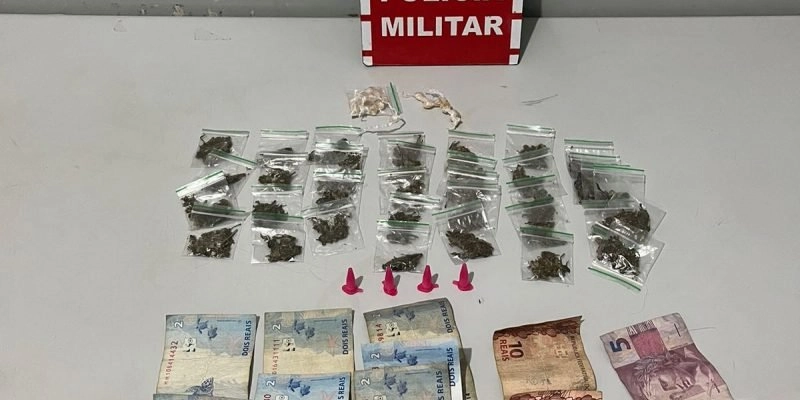 Suspeito de tráfico é preso com maconha, crack e cocaína