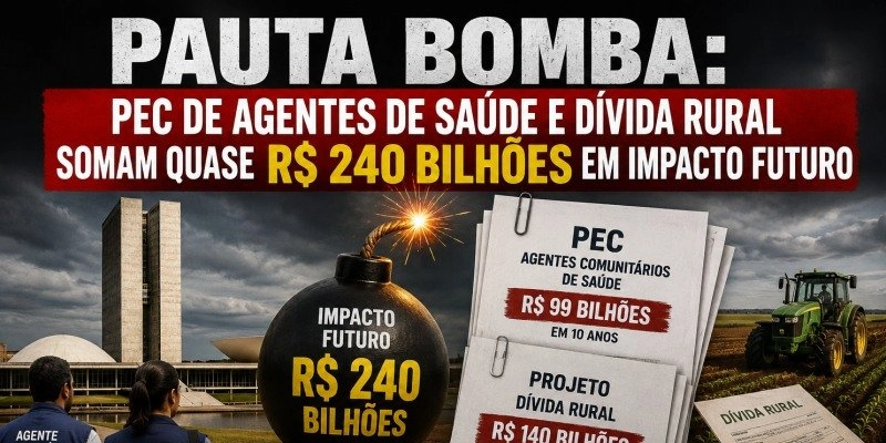 Pauta Bomba: PEC de agentes de saúde e dívida rural somam quase R$ 240 bilhões em impacto futuro