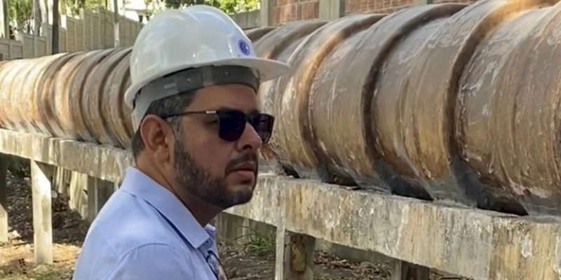Presidente da Cagepa realiza visita técnica em obra da Estação Elevatória de Esgotos