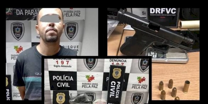 Polícia Civil prende homem pelos crimes de tráfico de drogas, associação para o tráfico e porte de arma