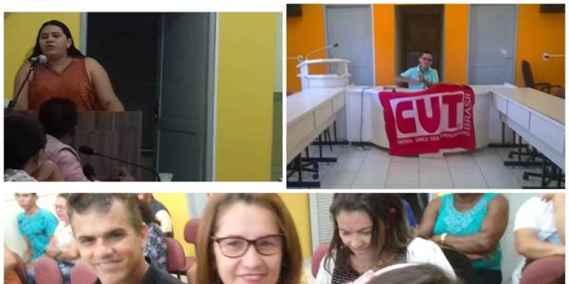 Professores e sindicalistas participam na Câmara  de Bernardino Batista da discussão sobre projeto  de lei que altera  o Plano de Cargos do Magistério Municipal 