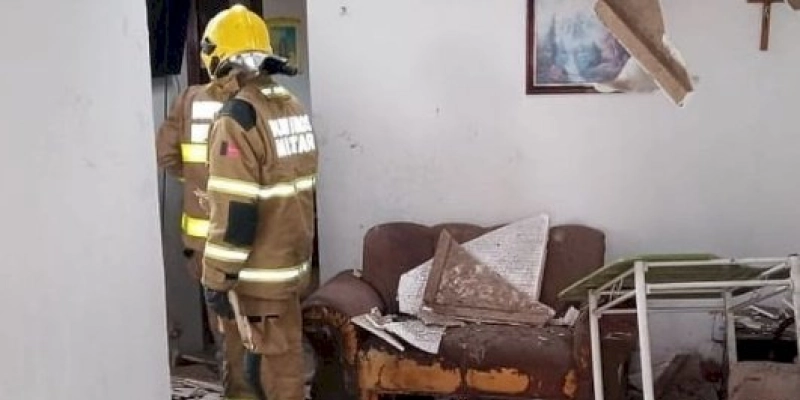 Doméstica fica ferida em incêndio após vazamento no botijão de gás 