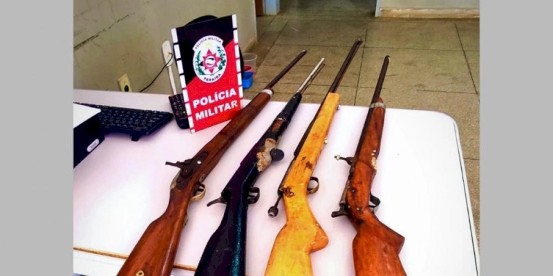 Quatro espingardas são apreendidas durante bloqueio policial na PB 238, no sertão paraibano 