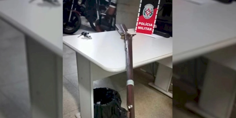 Espingarda é apreendida pela polícia militar durante Operação Paradigma 
