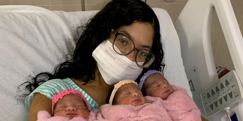 Nascimento de trigêmeas de gestação natural chama a atenção de médicos na Paraíba 
