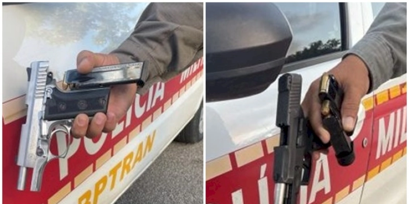 Polícia apreende duas pistolas durante fiscalização de trânsito, na Paraíba 