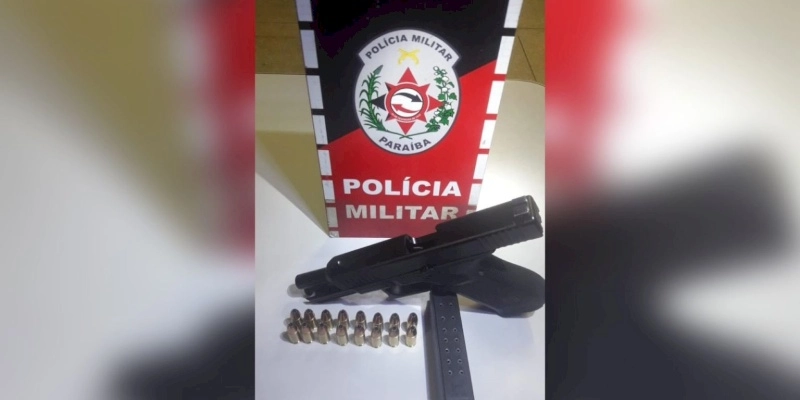 Pistola 9mm é apreendida pela polícia militar em trecho da PB 262, no sertão do estado 