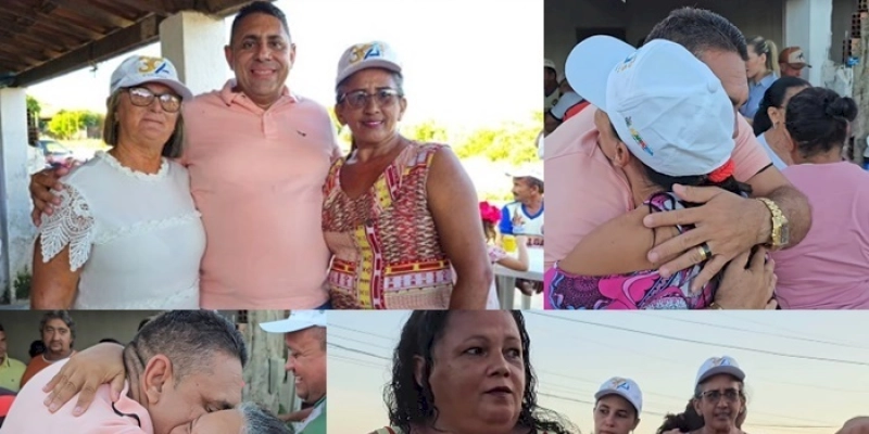 No Meio do Povo – João Neto é agraciado pela população de Prensa durante inauguração do calçamento na comunidade 