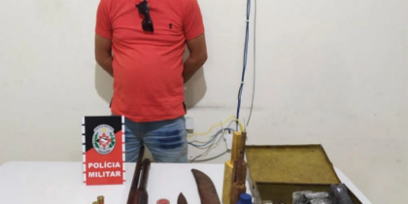 Popular é preso após promover ameaças, arma de fogo é apreendida 