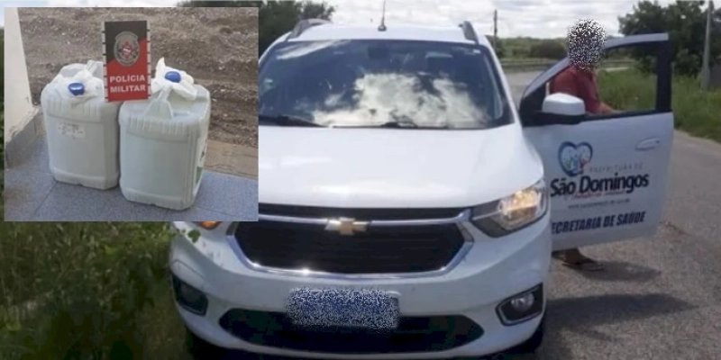 Carro pertencente a prefeitura de São Domingos é flagrado pela Polícia transportando combustível de forma irregular  