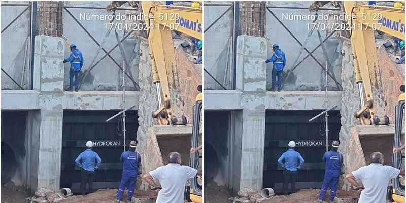 Técnicos do DNOCS concluem serviço da primeira comporta no Engenheiro Ávidos em Cajazeiras 