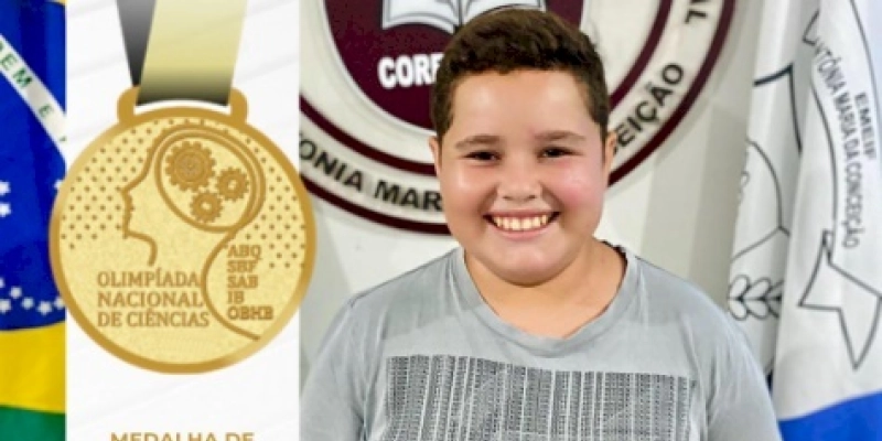 Aluno do ensino municipal da cidade de Coremas, conquista medalha de ouro na Olímpiada Nacional de Ciências 