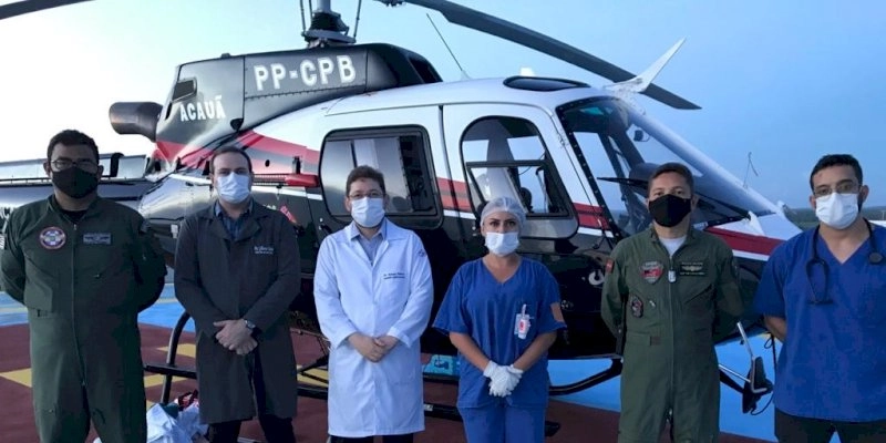 Paciente do Complexo de Patos é removida de helicóptero para o Hospital Metropolitano em operação inédita na unidade