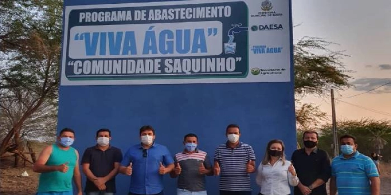 Prefeitura de Sousa inaugura serviço de abastecimento d’água na Comunidade Rural de Saquinho