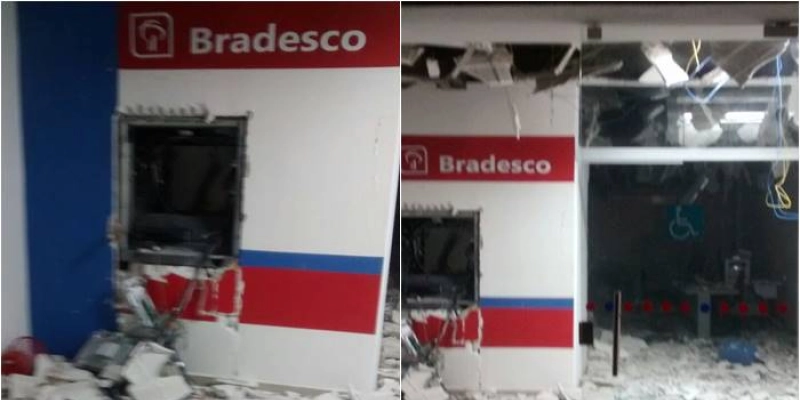 Agências dos Correios e Bradesco são detonadas na madrugada desta quarta-feira na Paraíba