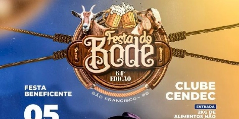 É AMANHÃ! Tradicional Festa do Bode em São Francisco chega a sua 64º edição 