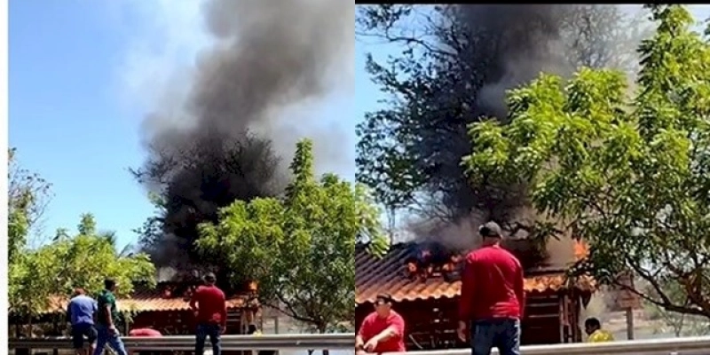SOUSA: Incêndio consume barraco as margens do Açude em São Gonçalo; Imagens 