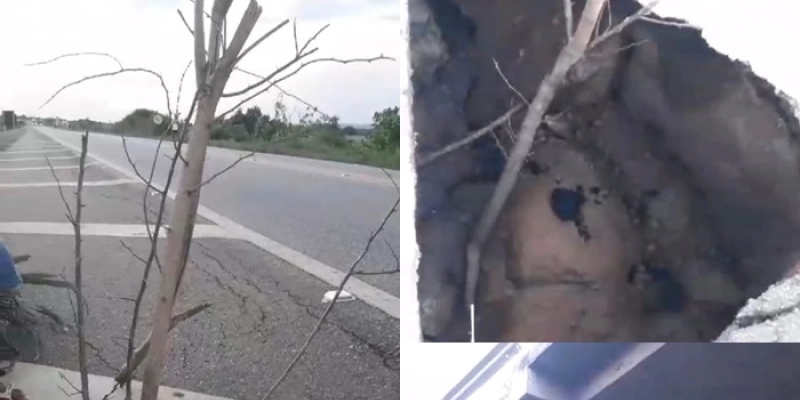 Cratera se abre na extremidade da Ponte do Rio do Peixe, na BR 230 em Aparecida; assista 