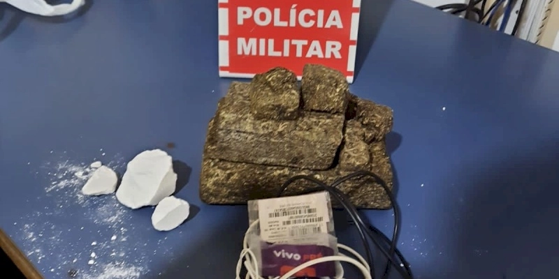 Policiais interceptaram drogas e outros objetos arremessados na Colônia Penal Agrícola de Sousa
