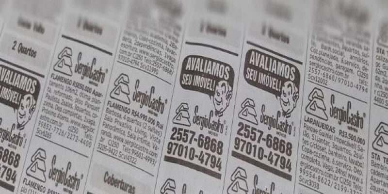 Valorizados, avaliadores de imóveis anunciam em “classificados” impresso de grande jornal
