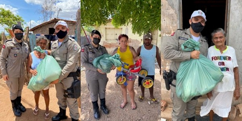 Polícia faz entrega de donativos arrecadados com a Operação Boas Festas Solidárias, em Sousa 