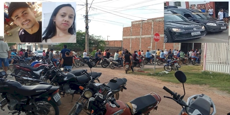 Amigos, parentes e familiares prestam suas últimas homenagens na despedida de Erivelton Morais e Kaline Morais em Aparecida