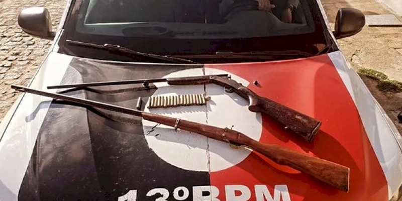 Polícia Militar conduz homem à delegacia pelo crime de posse irregular de arma de fogo em Itaporanga