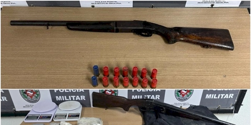 Polícia Militar prende suspeito e apreende duas espingardas em ações na zona sul da capital