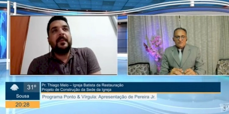 TVRPB: Pastor diz que é um milagre nas mãos de Deus, após covid-19, e fala da construção do Templo da Igreja em Sousa no Ponto & Vírgula; Assista