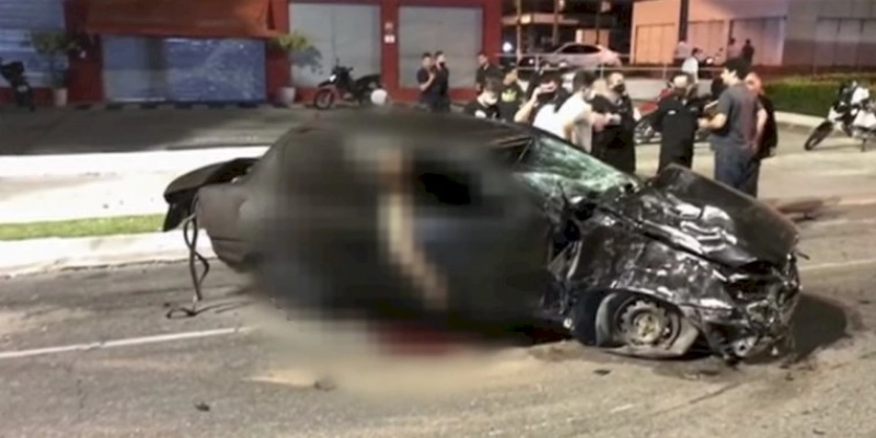 TRÂNSITO - Grave acidente de carro mata uma pessoa e deixa outra ferida durante a madrugada