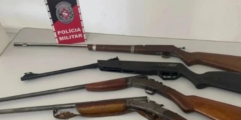 Quatro armas de fogo são apreendidas pela polícia militar no sertão do estado 