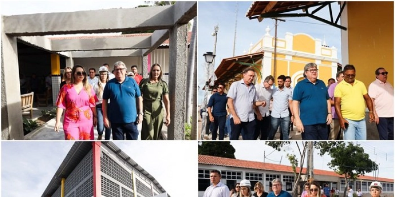 Em Sousa, João Azevêdo inspeciona obras e destaca investimentos do Governo em educação no município