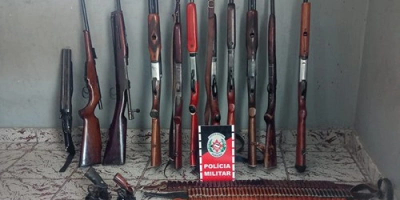 Polícia apreende 13 armas de fogo e mais de 200 munições na PB