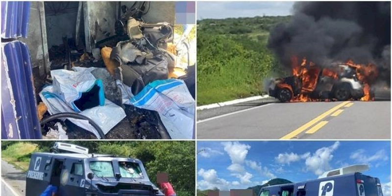 Bandidos são alvejados ao trocarem tiros com a Polícia, após assalto a carro-forte, próximo à Aparecida; armas foram apreendidas; saiba mais