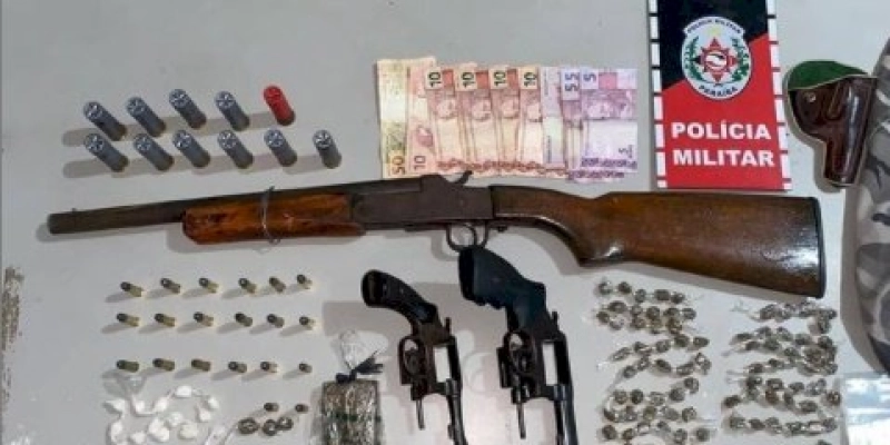Polícia prende três pessoas, apreende três armas de fogo e drogas, na Paraíba 