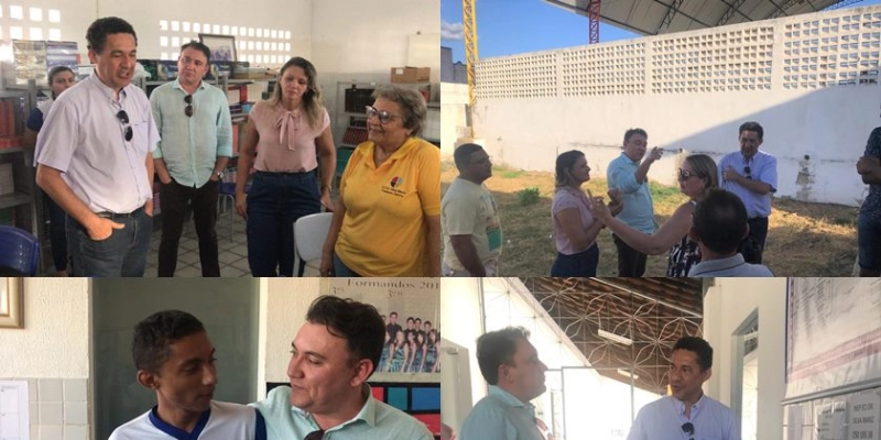 Secretário de Educação da PB acompanhado do Jornalista Heron Cid anunciam reforma do Ginásio da Escola Silva Mariz em Marizópolis 