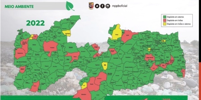 MPPB atualiza ‘mapa dos lixões’ na PB: número de cidades que cumprem lei passou de 29 para 194